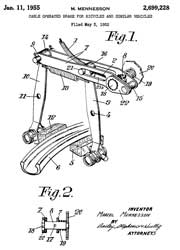 2699228 Cable operated brake for bicycles and
                    similar vehicles, Mennesson Marcel, APP D'equipment,
                    1955-01-11