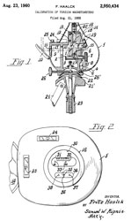 2950434
                      Calibration of torsion magnetometers, Fritz
                      Haalck, Askania Werke Ag, Aug 23, 1960