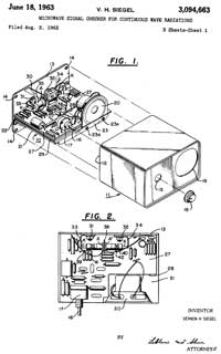 3094663
                      Microwave signal checker for continuous wave
                      radiations, Vernon H Siegel, Radatron R&D
                      Corp, App: 1962-08-03