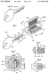 7159424 Lock
                        and key system with extra code combinations, Bo
                        Widén, Winloc AG, (Schlage), 2007-01-09