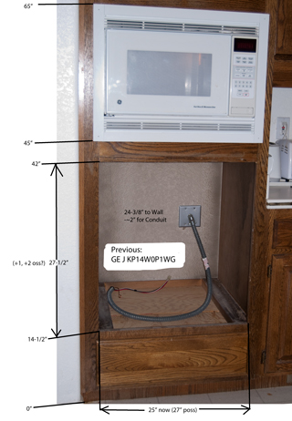 Cabinet
                  dimensions for old GE J KP14WOP1WG Wall Electric Oven