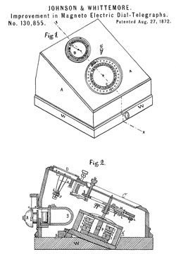 130855 Magneto Electric Dial-Telegraphs,
                    J.B. Johnson & H.Whittemore, Aug 27 1872