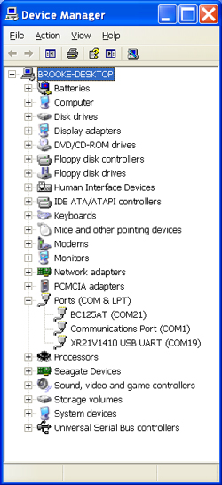 Uniden BC125AT in Device
                      Manager COM ports