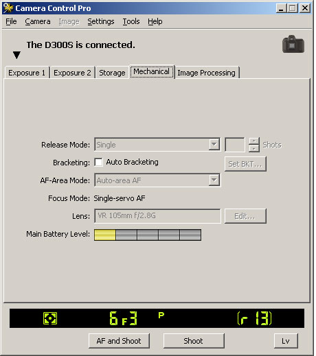 Nikon
                  Camera Control Pro 2.8.0 Mechanical screen