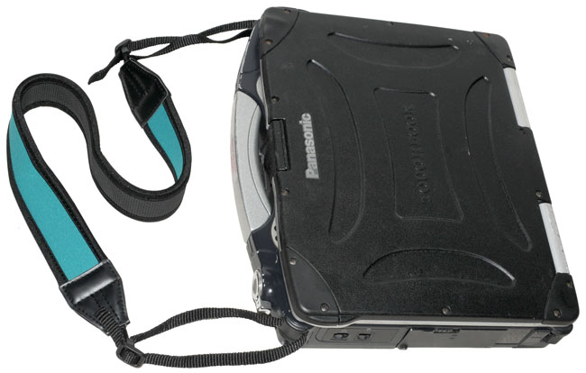 CF-28 Toughbook with shoulder strap connected
