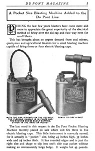 Du Pont
                      Pocket Blasting Machine 1913 magazine
