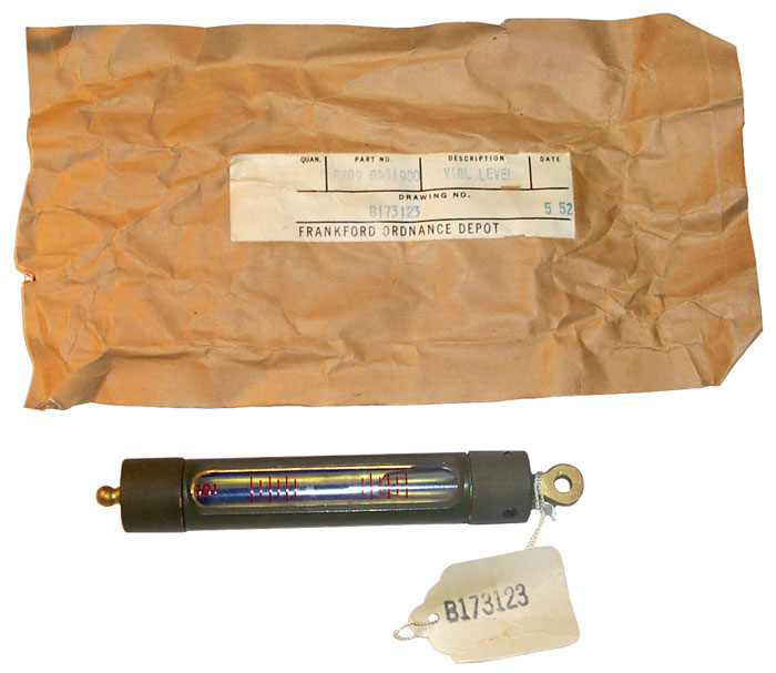 Level Vial,
            Frankford Ordnance Depot, p/n: F209 0431900 dwg: B173123 May
            1952