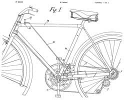 FR553550 Dérailleur de chaîne pour changement
                    de vitesses de bicyclettes, Jules-Edmond Guinard,
                    1923-05-25