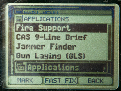 DAGR Applications Menu in Advanced Function
                    Set