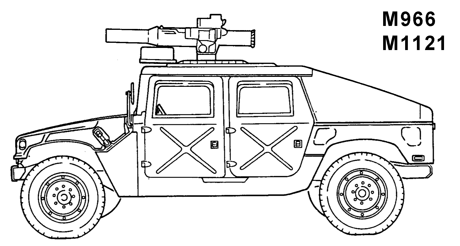 Hummer m1025 HMMWV чертеж