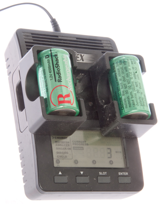 Maha MH-C9000 Charger
        Analyzer with D cell adapters
