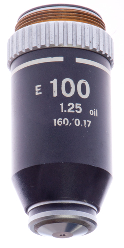 Nikon E
                  100x/1.25 160/0.17 Oil MIcroscope Objective