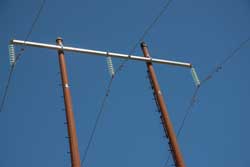 PG&E
                    Transmission Poles with Glass HV Insulators &
                    Bird