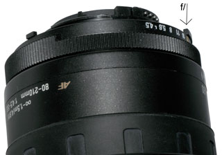 Tamaron
                    80-210mm AF Aperture Tab