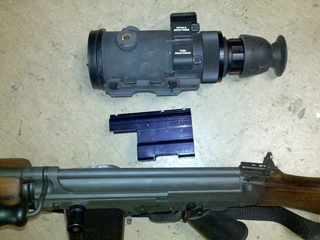 AN/PVS-4
                  Starlight Scope Night Vision Sight, Individual Served
                  Weapon Mount FN FAL Rifle