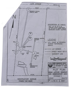 Ukiah Latitude Observatory Plot Plan 1991