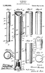 1182965 Flash Light, Bernard Benedict (Beacon
                    Minature Electric Co), May 16, 1916