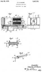 1547772
Telephone receiver, Charles R Moore, Western
Electric, 1925-07-28, - sound power type, i.e.
right angle receiver