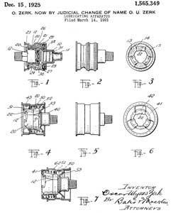 1565349 Lubricating
                  apparatus, Zerk Oscar Ulysses, Bassick Mfg,
                  1925-12-15