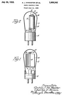 1869342
                      Photo-electric tube, Archie J Mcmaster, Charles E
                      Parson, GM Labs, 1932-07-26