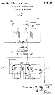 1892151 Direction
                  finding system, Hyland Lawrence A, Wired Radio Inc,
                  Dec 27, 1932