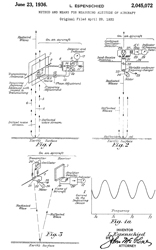 2045072 Method
                      and means for measuring altitude of aircraft,
                      Espenschied Lloyd, AT&T, 1936-06-23