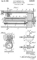 2229293
                      Magnetic recording system, Walter P Huntley, Ray M
                      Chenoweth, Emmett M Irwin, C-W-B Development,
                      1941-01-21