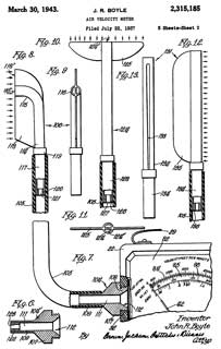 2315185 Air
                    velocity meter, John R Boyle, Illinois Testing
                    Laboratories,1943-03-30