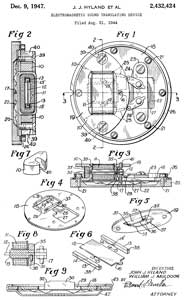 2432424
                      Electromagnetic sound translating device, John J
                      Hyland, William J Muldoon, Control Instrument Co,
                      1947-12-09