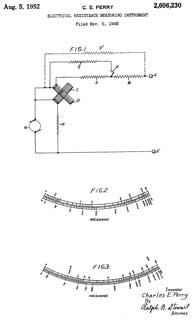 2606230 Electrical
                  resistance measuring instrument, Charles E Perry,
                  Evershed and Vignoles Ltd, 1952-08-05, 324/722;
                  324/140R; 324/704