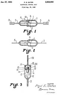 2626985
                      Electrical crystal unit, Paul E Gates, GTE
                      Sylvania, 1953-01-27