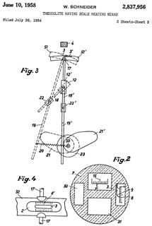 2837956 Theodolite
                  having scale reading means, Schneider Wilhelm, Carl
                  Zeiss AG, 356/148; 33/1T; D10/66; 33/282 -