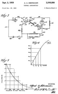 2849880 Thermal
                    anemometers, Alfred A Obermaier, Illinois Testing
                    Laboratories, 1958-09-02