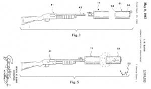 3318033 Grenade launching arrangement, Irwin R
                  Barr, AAI, App: 1965-09-29