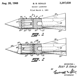 3397638 Rocket
                      launcher, Bert B Gould, MB Associates,App:
                      1961-03-08, Pub: 1968-08-20