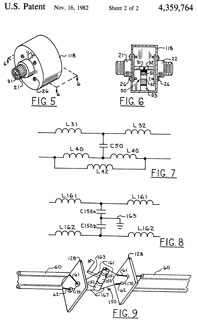 4359764 Connector
                  for electromagnetic impulse suppression, Roger R.
                  Block, POLYPHASER Corp, 1982-11-16, 361/119; 333/23;
                  361/120