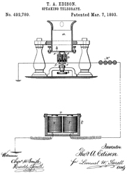 492789 Speaking Telegraph "Liquid
                  Transmitter", T.A. Edison, 1893-03-07