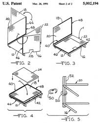 5002194 Fold up
                      wire frame containing a plastic bottle, Dwight E.
                      Nichols, Hoover Group Inc, 1991-03-26