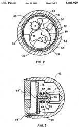 5081929
                            Projectile having a movable interior fuze,
                            Jan 21, 1992