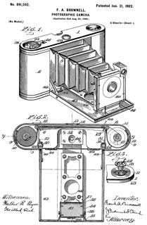 691592 Photographic
                  Camera, F.A. Brownell, Jan 21, 1902, 396/345; 396/538
                  -
