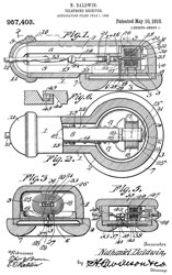 957403
                      Telephone-receiver, Nathaniel Baldwin, May 10,
                      1910, 381/418