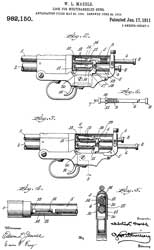 982150 Lock
                          for multibarreled guns, Webster L Marble,
                          1911-01-17, - Marble Game Getter
