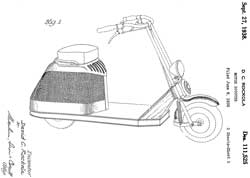 D111525
                      Motor-Scooter, David C. Rockola, Rockola Mfg,
                      1938-09-27