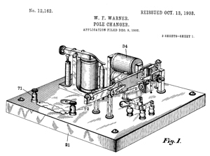 Pole Changer (20 Hz Ring Generator) Patent
                  RE12162 Fig 1 redraws by Brooke Clarke