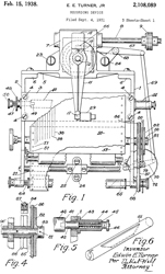 2108089
                        Recording device, Jr Edwin E Turner, Submarine
                        Signal Co, 1938-02-15, -