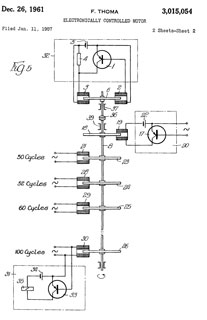 3015054
                  Electronically controlled motor, Thoma Fritz,
                  Priority: 1956-01-14, 318/47; 318/130; 310/46;
                  318/132; 368/158; 968/476; 318/400.26