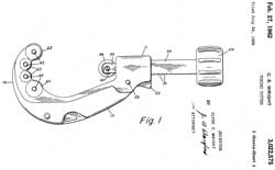 3022575 Tubing cutter, Clyde E Wright, Ridge Tool
                  Co, 1962-02-27