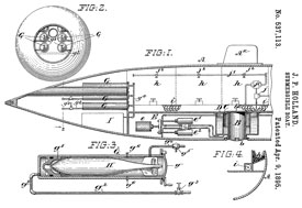 537113
                      Submergible boat, John P. Holland, Apr 9, 1895