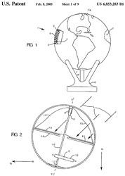 6937125 Self
                  rotating display spherical device, William W. French,
                  1999-10-18 -