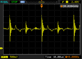 HP 428B Probe 40 kHz output waveform